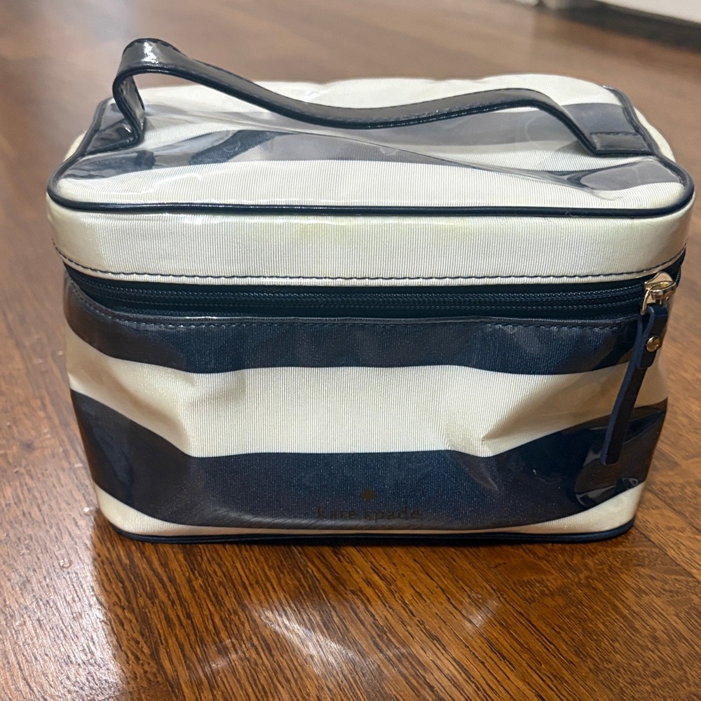 Kate spade Striped Navy and White Travel Cosmetic Bag
